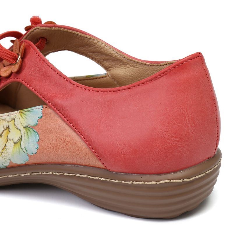 Damski Wzór Kwiatowy Elastyczna Opaska Wokół Palca Łączenie Retro Casual Mieszkania