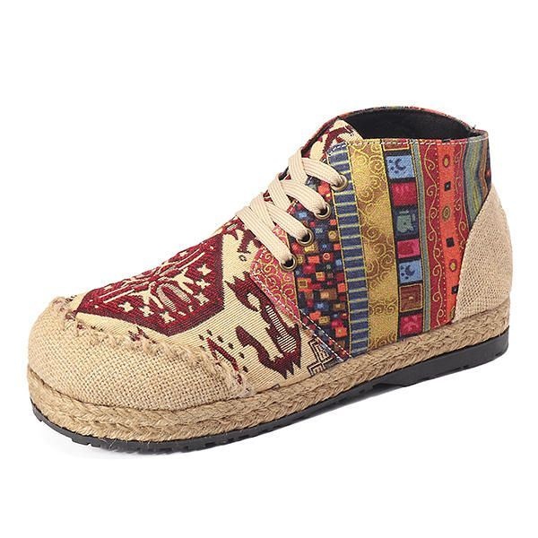 Damskie Buty Vintage W Kolorowy Wzór