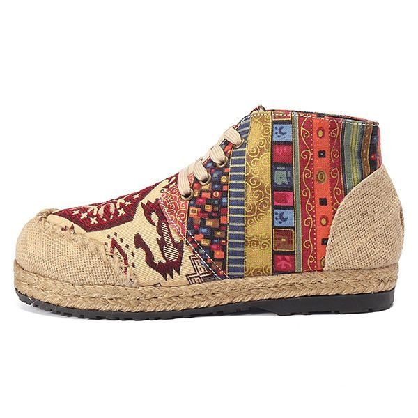 Damskie Buty Vintage W Kolorowy Wzór