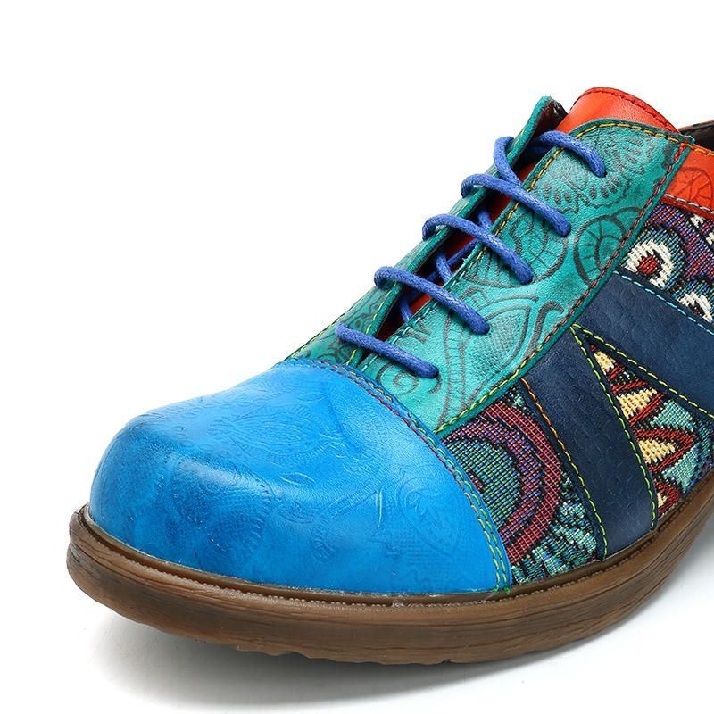 Damskie Skórzane Buty Do Splotu W Stylu Boho