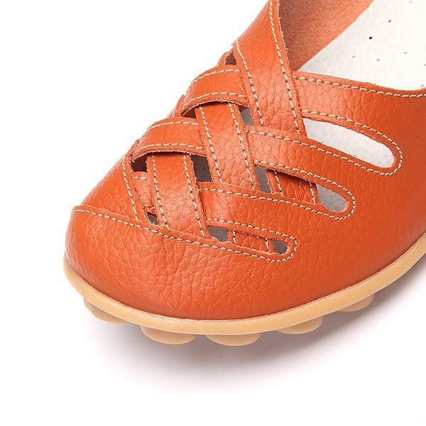 Damskie Skórzane Mokasyny Z Wycięciami Mokasyny Na Co Dzień Płaskie Buty