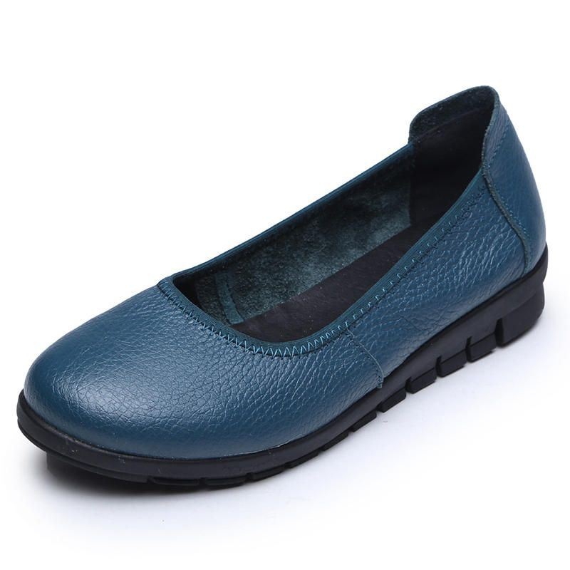 Damskie Wygodne Miękkie Wsuwane Buty Płaskie W Kolorze Pure Color