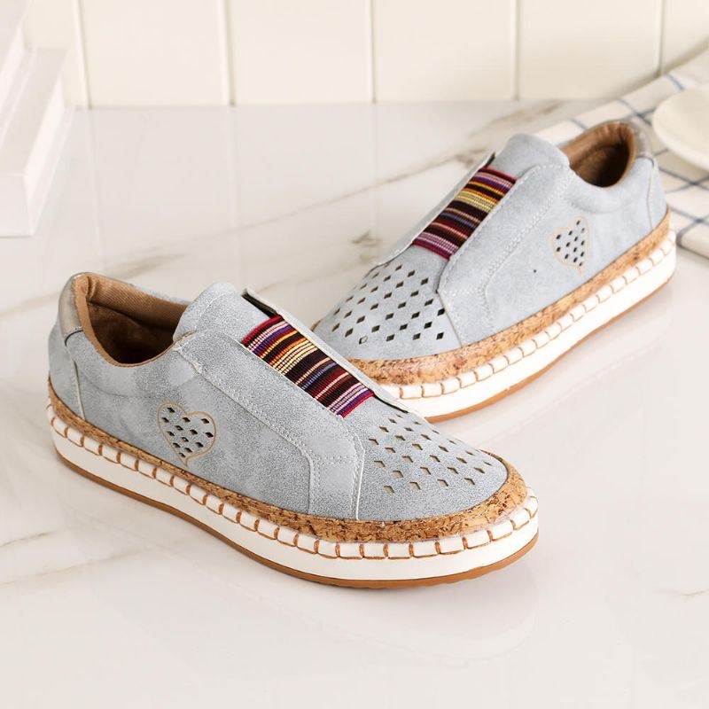 Kobiety Casual Hollow Out Oddychające Płaskie Buty Wsuwane