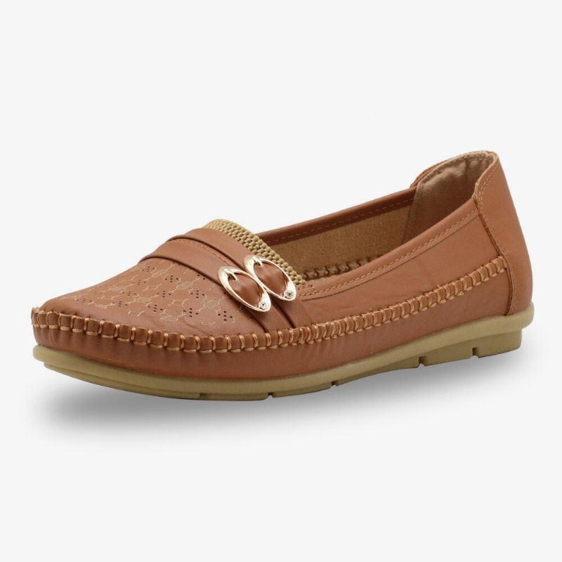 Kobiety Hollow Buckle Slip On Miękkie Oddychające Buty Na Co Dzień