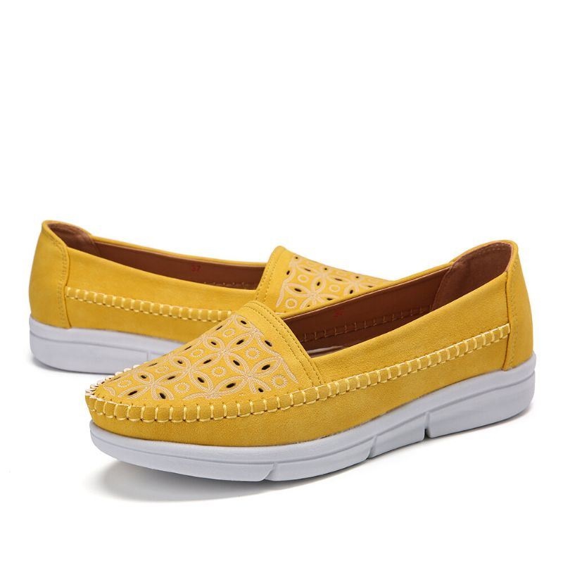 Kobiety Hollow Wygodny Masaż Miękka Podeszwa Casual Slip On Falts