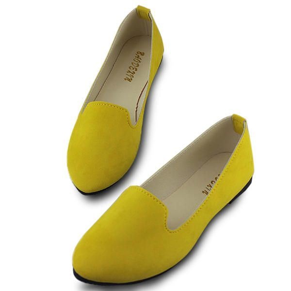 Kobiety Mieszkania Wygodne Na Co Dzień Slip On Pointed Toe Zamszowe Płaskie Mokasyny