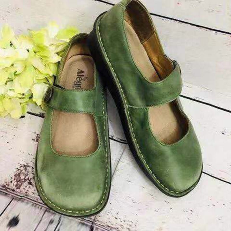 Kobiety Plus Rozmiar Wygodne Solidne Okrągłe Toe Regulowany Hak Loafers Casual Płaskie Mokasyny