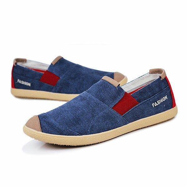 Mężczyźni Casual Outdoor Slip On Canvas Wygodne Płaskie Mokasyny