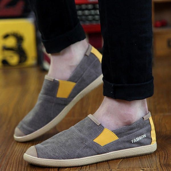 Mężczyźni Casual Outdoor Slip On Canvas Wygodne Płaskie Mokasyny