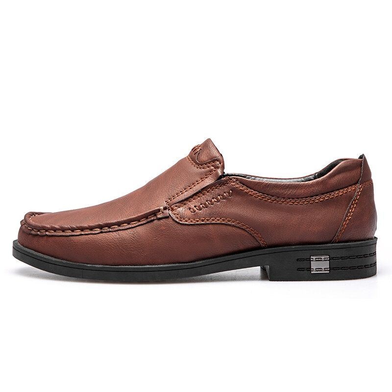 Mężczyźni Retro Skóra Bydlęca Antypoślizgowa Slip On Casual Shoes