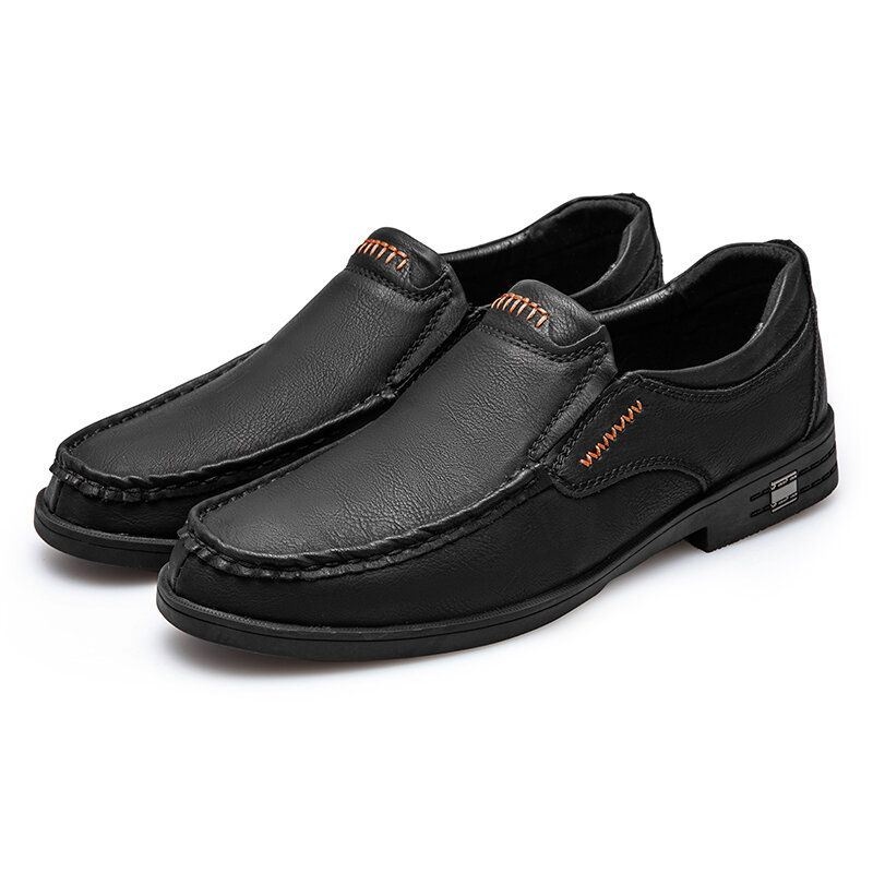 Mężczyźni Retro Skóra Bydlęca Antypoślizgowa Slip On Casual Shoes