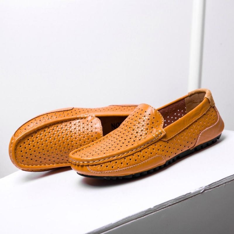Męska Skóra Bydlęca Na Co Dzień Lekkie Miękkie Podeszwy Walking Slip On Flats