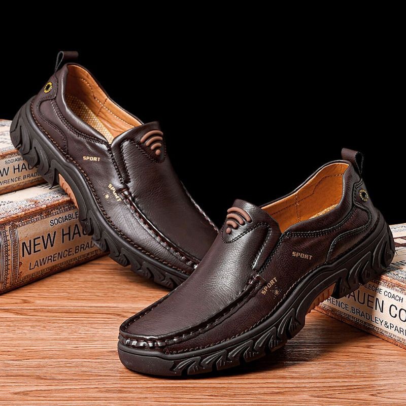 Męskie Antypoślizgowe Miękkie Buty Na Co Dzień Biznesowe Skórzane