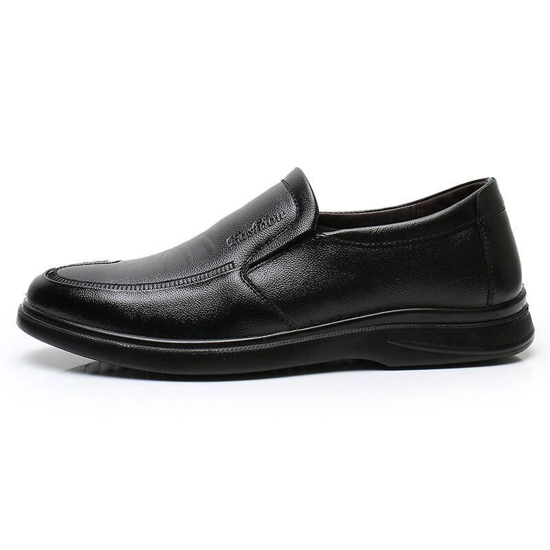 Męskie Business Slip On Casual Codzienne Buty Z Prawdziwej Skóry
