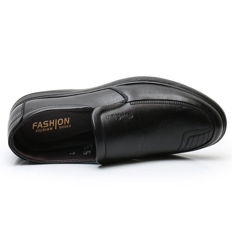 Męskie Business Slip On Casual Codzienne Buty Z Prawdziwej Skóry