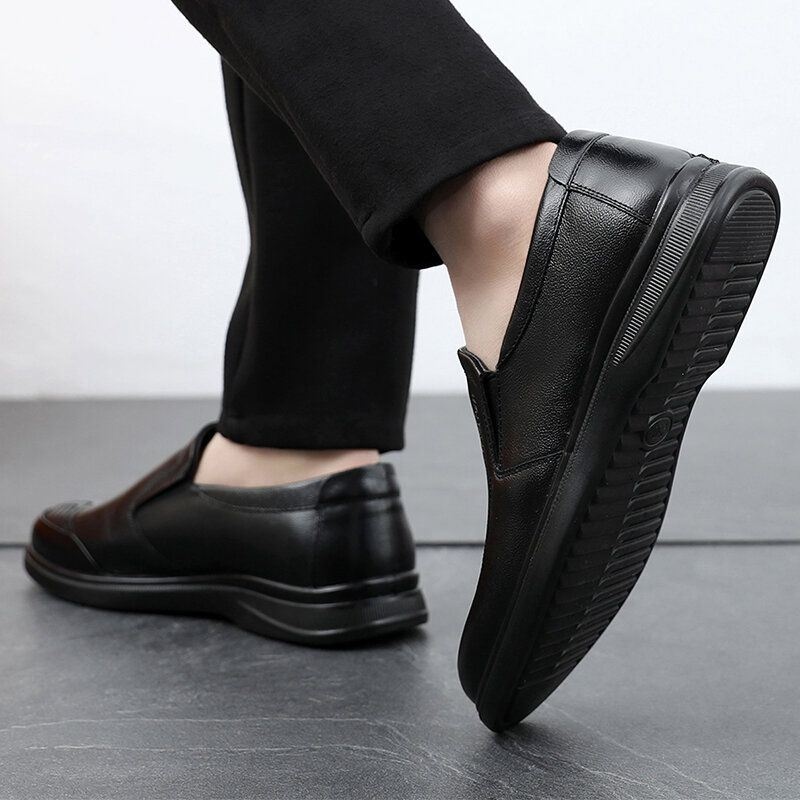 Męskie Business Slip On Casual Codzienne Buty Z Prawdziwej Skóry