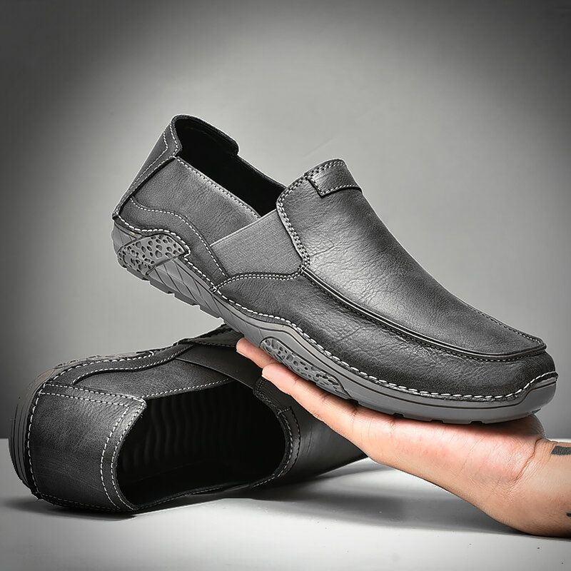 Męskie Buty Antypoślizgowe Ze Skóry Bydlęcej Miękkie Na Co Dzień