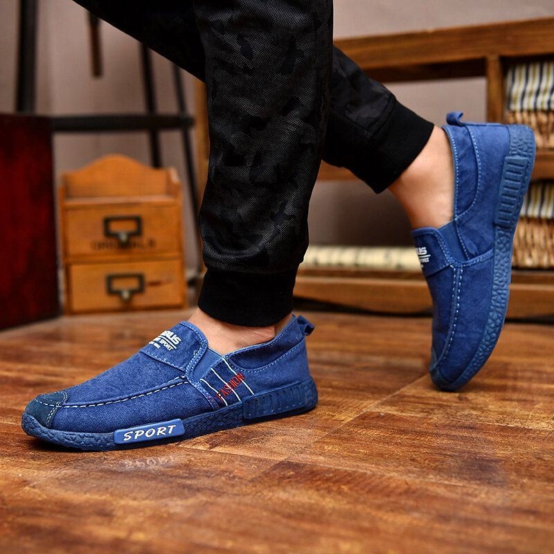Męskie Płócienne Lekkie Miękkie Podeszwy Casual Walking Loafers