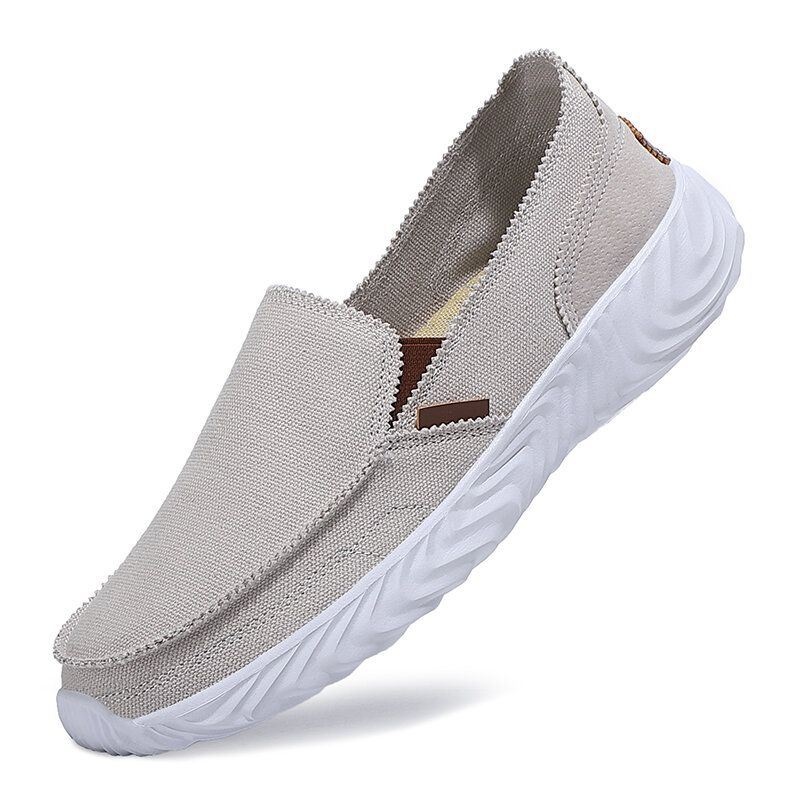 Męskie Płótno Oddychająca Miękka Podeszwa Antypoślizgowa Slip On Wygodne Buty Do Jazdy Na Co Dzień