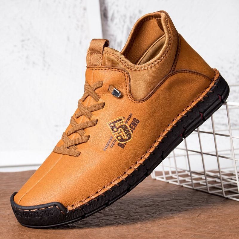 Męskie Szwy Ręczne Łączenie Antypoślizgowe Miękkie Podeszwy Business Casual Shoes