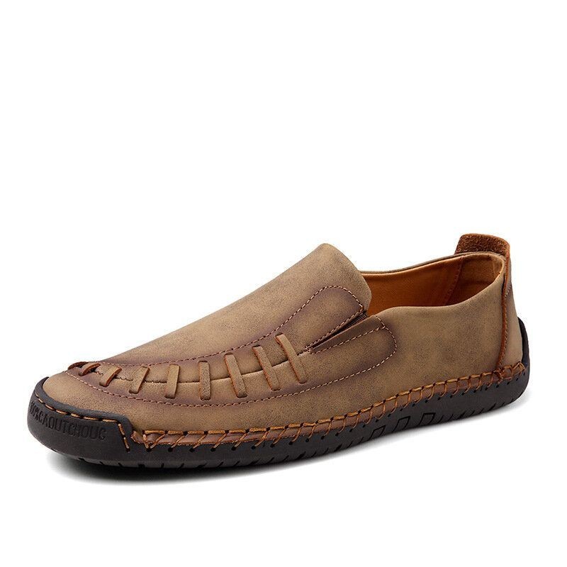 Męskie Szwy Ręczne Z Mikrofibry Miękka Podeszwa Casual Business Dress Shoes