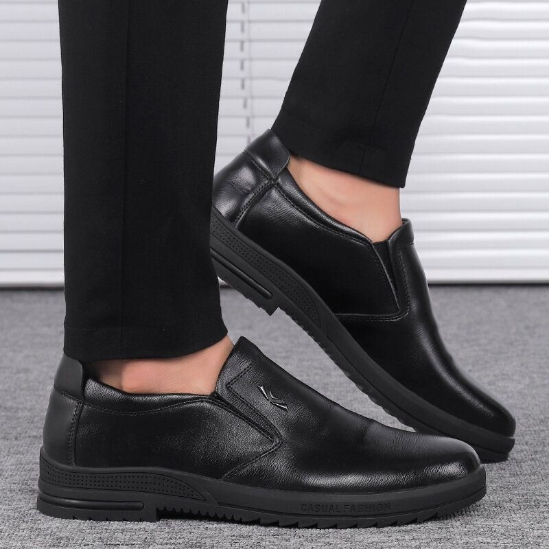 Męskie Wygodne Oryginalne Skórzane Antypoślizgowe Buty W Stylu Casual