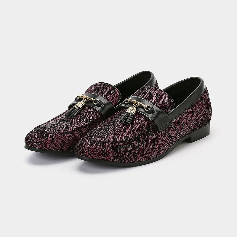 Moda Męska Floral Print Casual Miękkie Skórzane Mokasyny