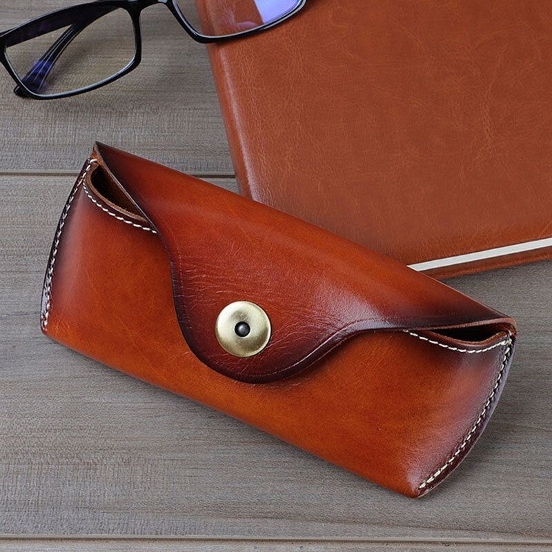 Mężczyźni Prawdziwej Skóry Retro Łatwe Do Przenoszenia Okulary Przeciwsłoneczne Torba Do Przechowywania Okularów Torba Na Talię