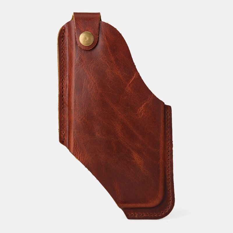 Mężczyźni Retro Rub Color Edc Mini Saszetka Z Prawdziwej Skóry Klamra 6.5 Cala Torba Na Telefon Torba Na Pasek