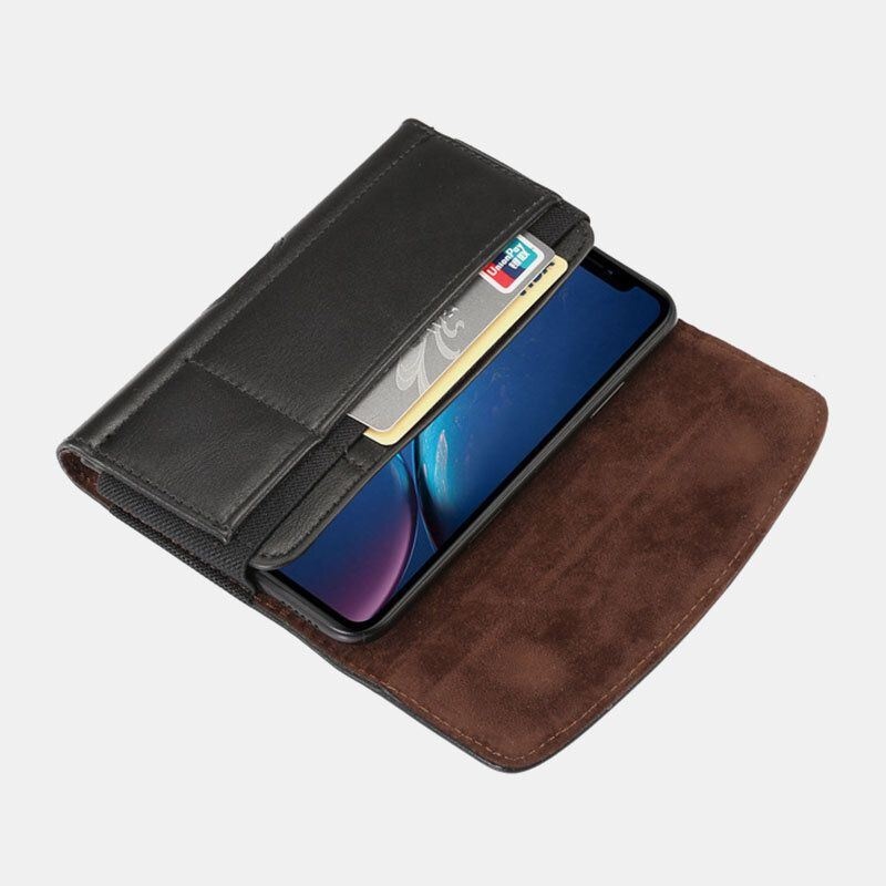 Męska Faux Leather 7.2 Cala Torba Na Telefon Pas Biodrowy Torba Wisząca Torba Biodrowa Z Szlufką Na Pasek