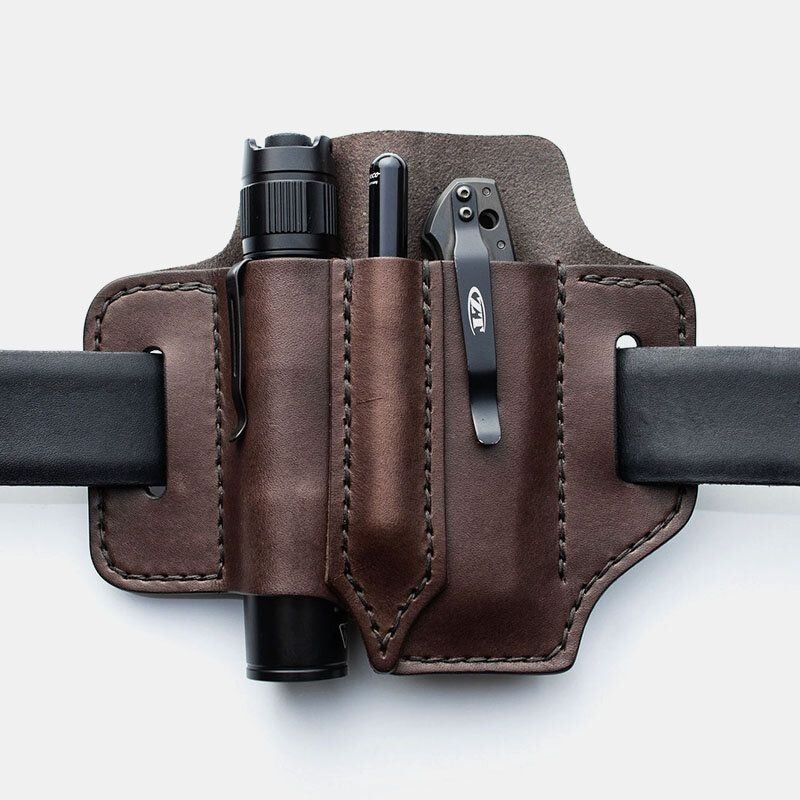 Męska Skórzana Retro Mini Easy Carry Multitool Organizer Torba Na Sprzęt Torba Na Pasek Torba Biodrowa Z Szlufką Na Pasek