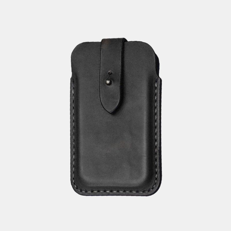 Męska Torba Z Prawdziwej Skóry Retro Solidna 6.3-calowa Torba Na Telefon W Talii