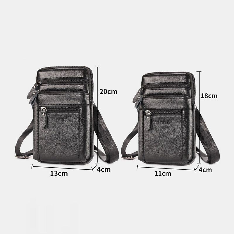 Męska Torba Z Prawdziwej Skóry Retro Wielofunkcyjna Torba Na Pasek Cross Body Bag Casual Duża Pojemność Łatwa Do Przenoszenia Torba Na Pas