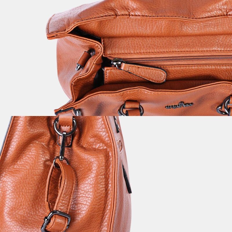 Anioł Pocałunek Kobiety Pu Skóra W Stylu Vintage O Dużej Pojemności 13.3 Cal Torba Na Laptopa Multi-carry Torba Na Ramię Torba Na Ramię Tote