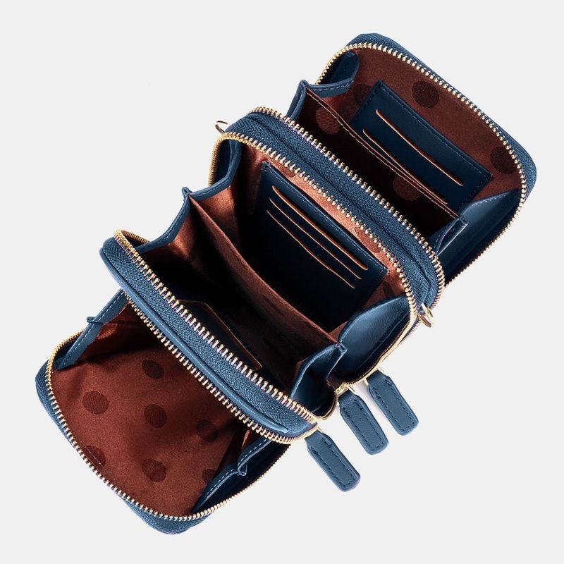 Damska Faux Leather Ladies Mountain Treetop Print Bag Torba Na Telefon 6.3 Cala Crossbody Bag