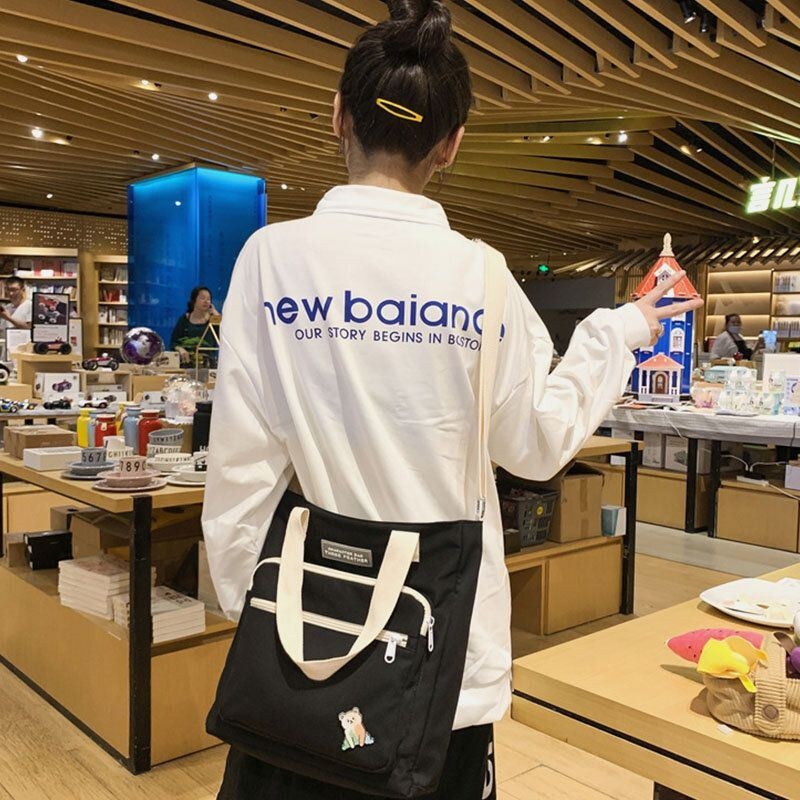 Damska Nylonowa Torba Płócienna Na Co Dzień Modna Codzienna Torba Na Ramię Crossbody Torba Studencka Torba Szkolna