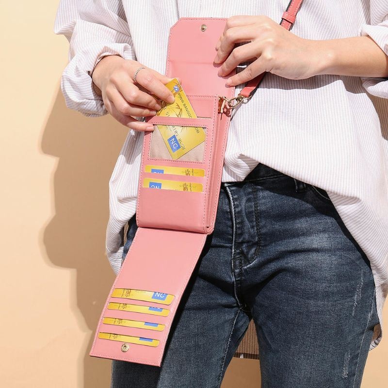 Damska Torba Na Karty Z Solidną Klapką Torba Na Telefon Torba Crossbody