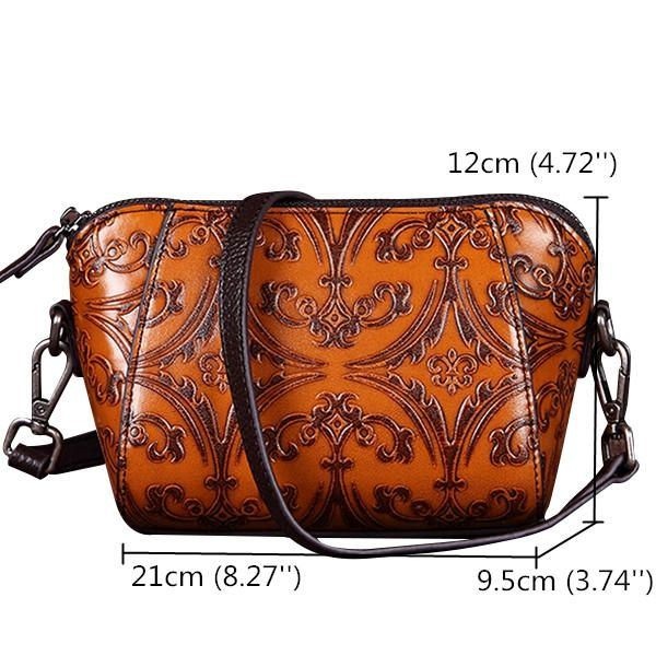 Damska Torba Na Ramię Z Prawdziwej Skóry W Stylu Retro Z Radełkowaniem