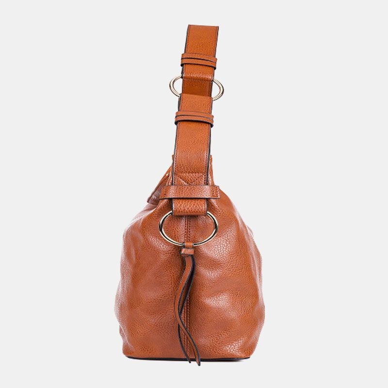 Damska Torba Typu Crossbody W Stylu Vintage Ze Sztucznej Skóry O Dużej Pojemności W Jednolitym Kolorze