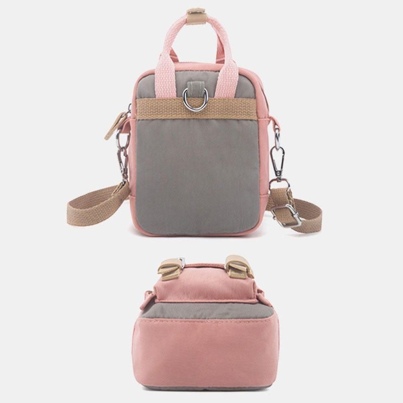 Damska Wodoodporna Torba Crossbody Z Nylonu Colorblock Mini Torba Na Ramię