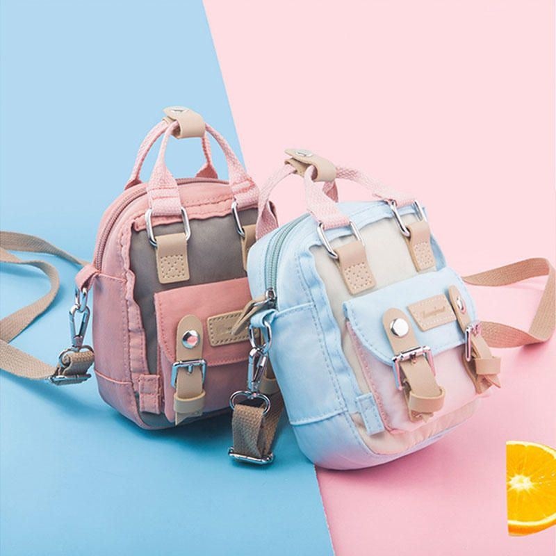 Damska Wodoodporna Torba Crossbody Z Nylonu Colorblock Mini Torba Na Ramię