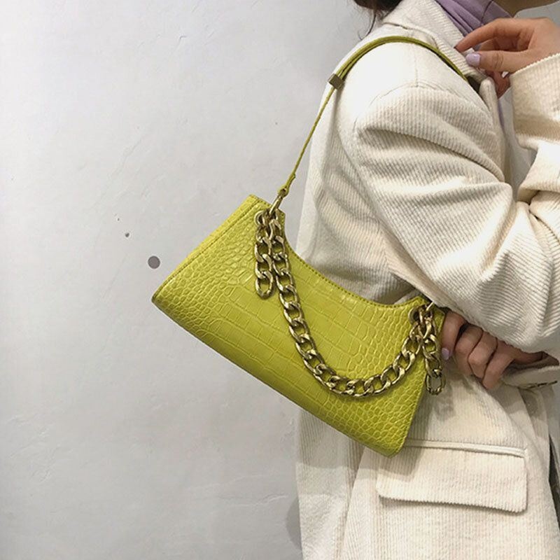 Damski Wzór Krokodyla Elegancka Łańcuszkowa Torba Na Ramię Crossbody