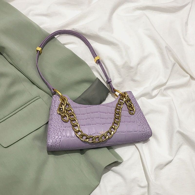 Damski Wzór Krokodyla Elegancka Łańcuszkowa Torba Na Ramię Crossbody