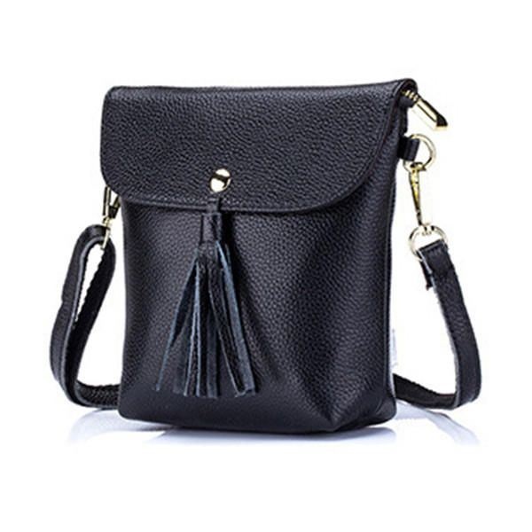 Damskie Torebki Z Prawdziwej Skóry Z Frędzlami Mini Torby Na Ramię Vintage Hasp Crossbody Torby 5.5 Cala Torby Na Telefon