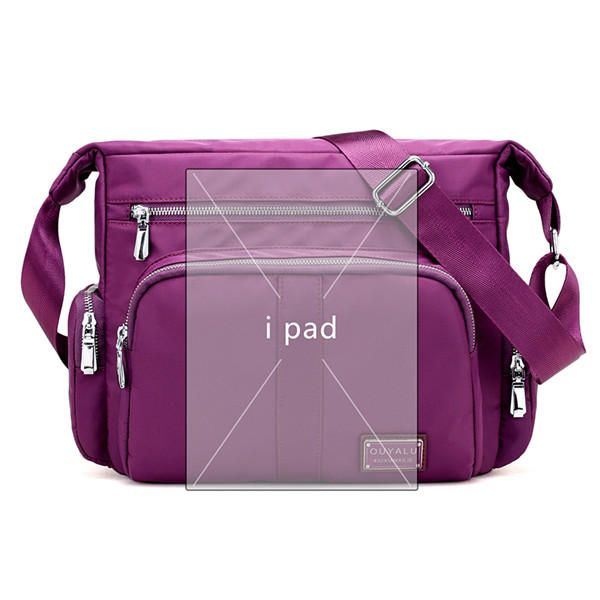 Damskie Wielowarstwowe Kieszenie Na Suwak Nylonowe Torby Na Ramię Sporty Na Świeżym Powietrzu Wodoodporne Torby Crossbody Torba Kurierska