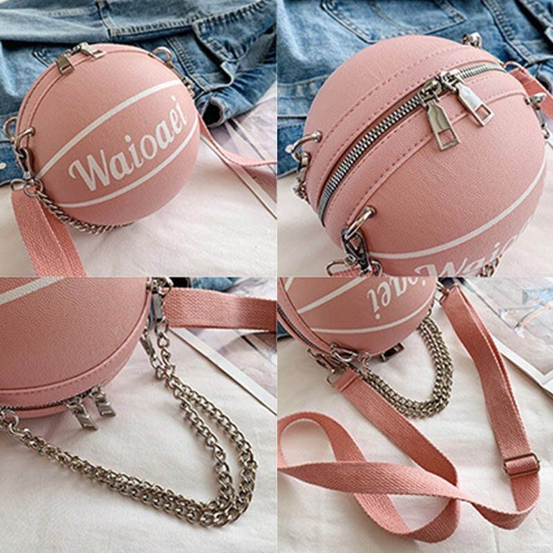 Damskie Wonmen Unikalny Design Koszykówka Wygląd Jednolity Kolor Torebka Modna Regulowana Torba Na Ramię Torba Cross Body
