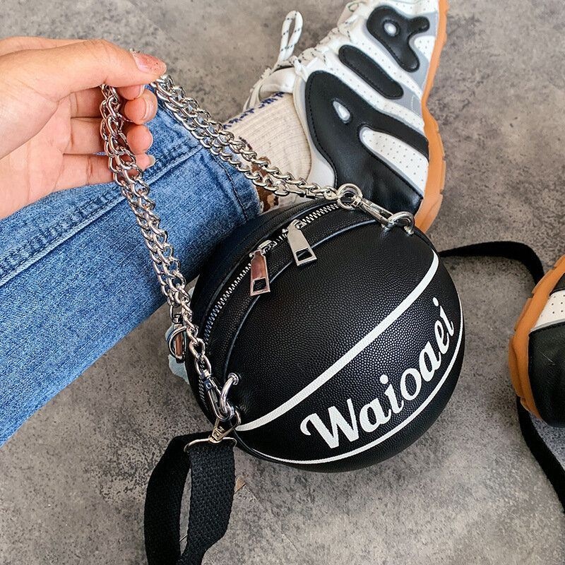 Damskie Wonmen Unikalny Design Koszykówka Wygląd Jednolity Kolor Torebka Modna Regulowana Torba Na Ramię Torba Cross Body