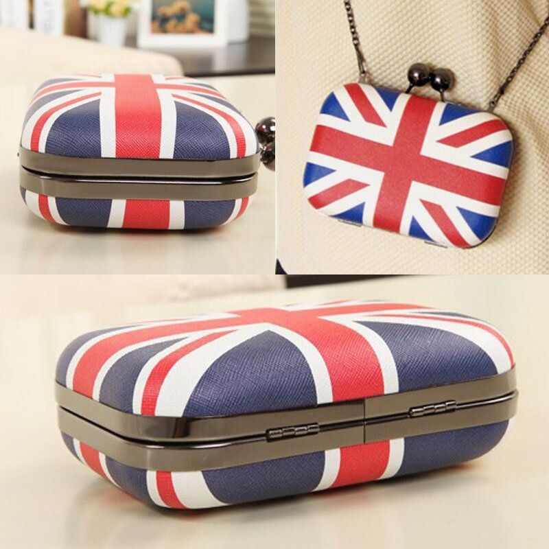 Kobiet Pu Skórzany Wzór Flagi Drukowanej Mody Torba Crossbody Torba Kopertówka
