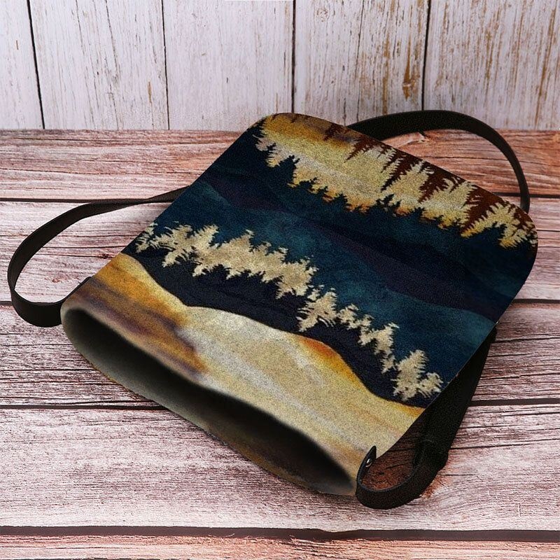 Kobiety CZuły Górski Wzór Nadruku Na Wierzchołek Drzewa Casual Outdoor Torba Na Ramię Crossbody Bag