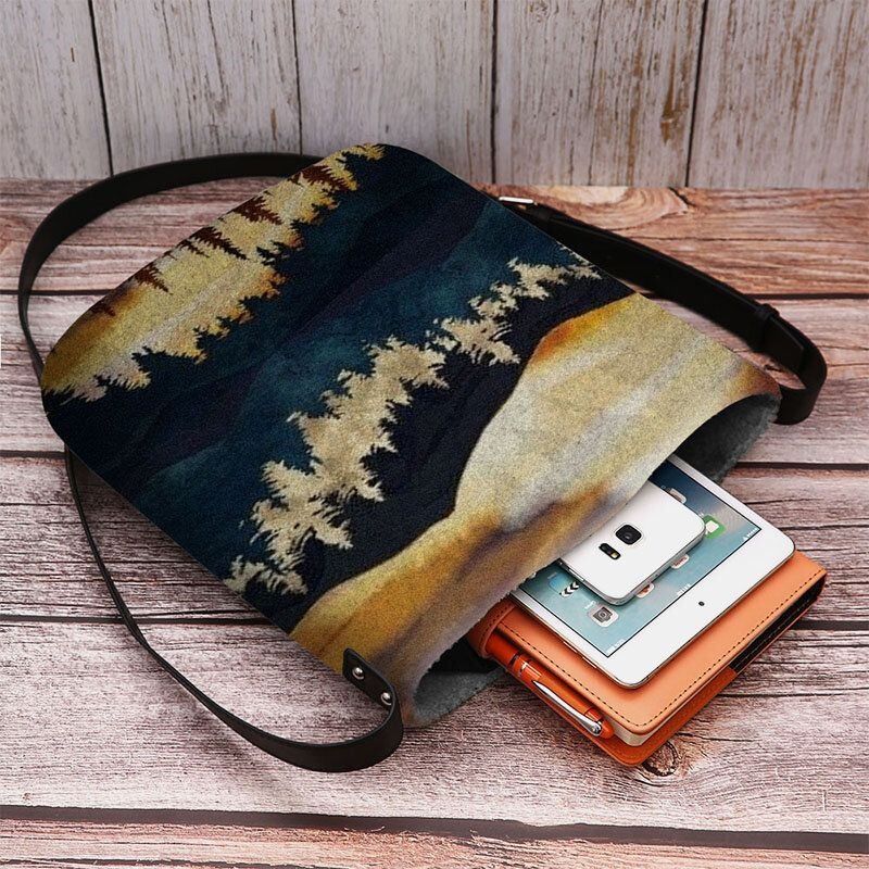 Kobiety CZuły Górski Wzór Nadruku Na Wierzchołek Drzewa Casual Outdoor Torba Na Ramię Crossbody Bag